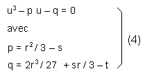 équation du troisième degré réduite