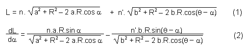 Formules chemin optique et d&eacute;riv&eacute;e